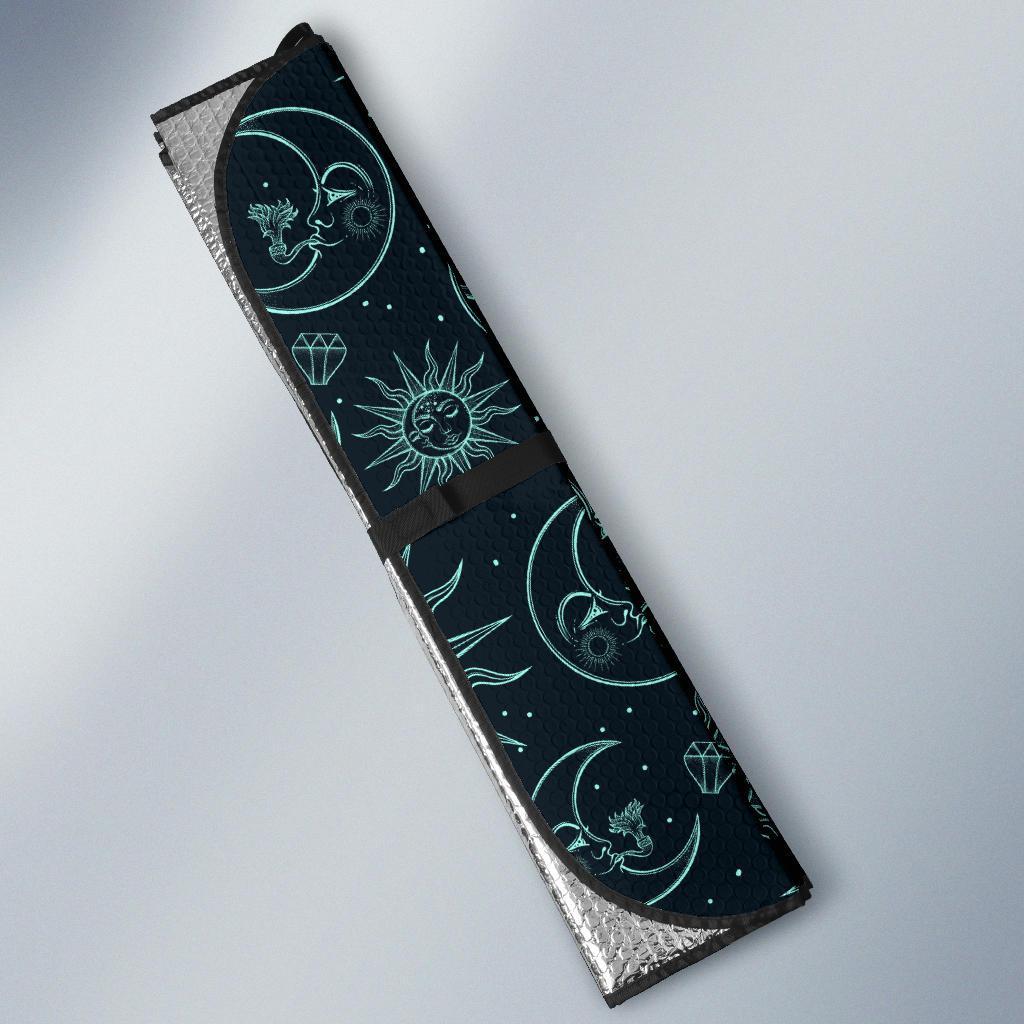 Sun Moon Magic Design Themed Print Car Sun Shade For Windshield