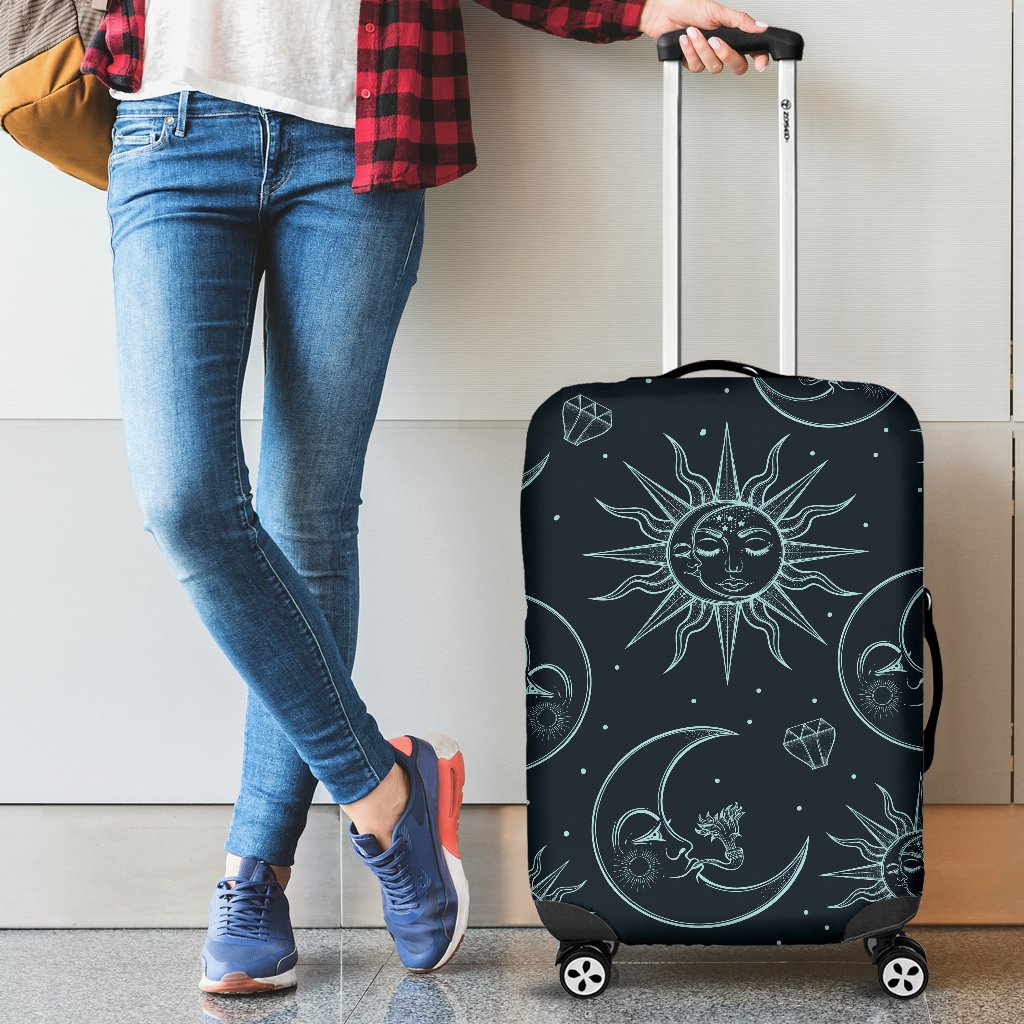 Sun Moon Magic Design Themed Print Luggage Cover Protector