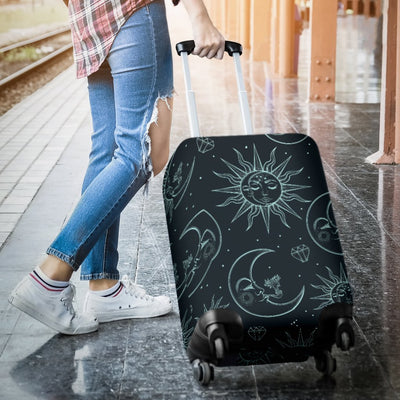 Sun Moon Magic Design Themed Print Luggage Cover Protector