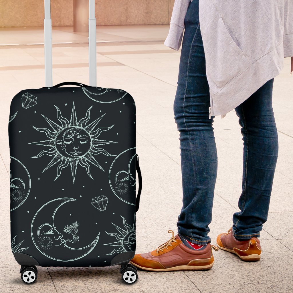 Sun Moon Magic Design Themed Print Luggage Cover Protector