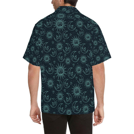 Sun Moon Magic Design Themed Print Men Aloha Hawaiian Shirt