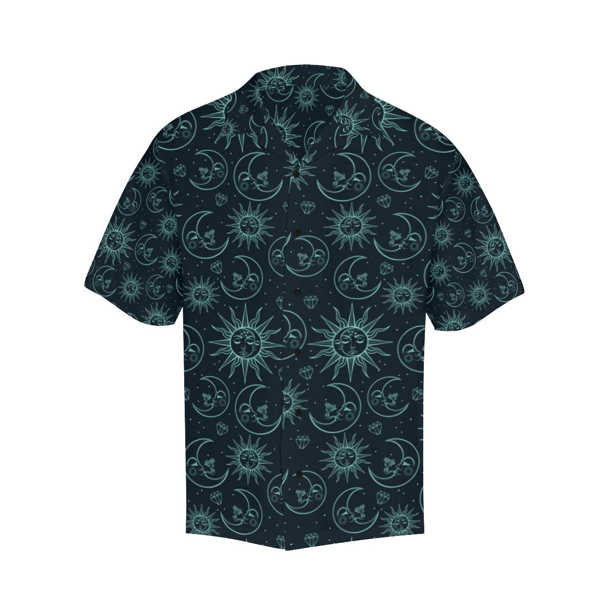 Sun Moon Magic Design Themed Print Men Aloha Hawaiian Shirt