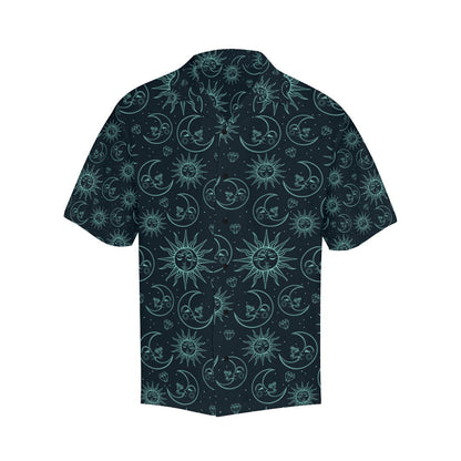 Sun Moon Magic Design Themed Print Men Aloha Hawaiian Shirt
