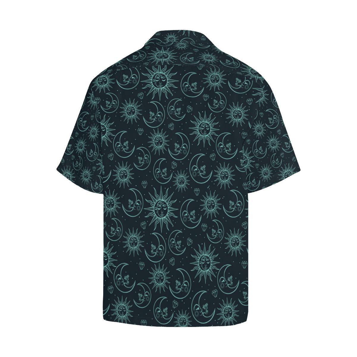 Sun Moon Magic Design Themed Print Men Aloha Hawaiian Shirt