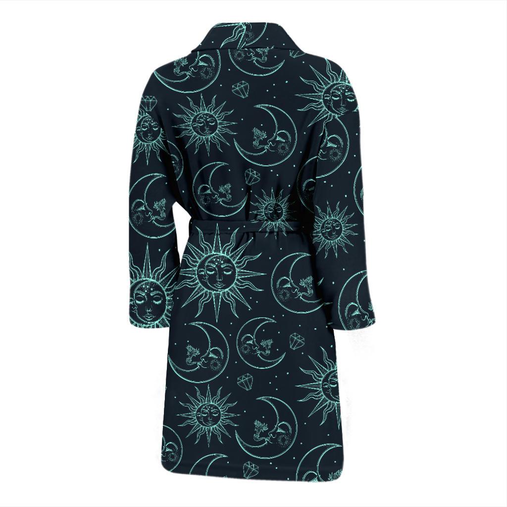 Sun Moon Magic Design Themed Print Men Bath Robe-JTAMIGO.COM