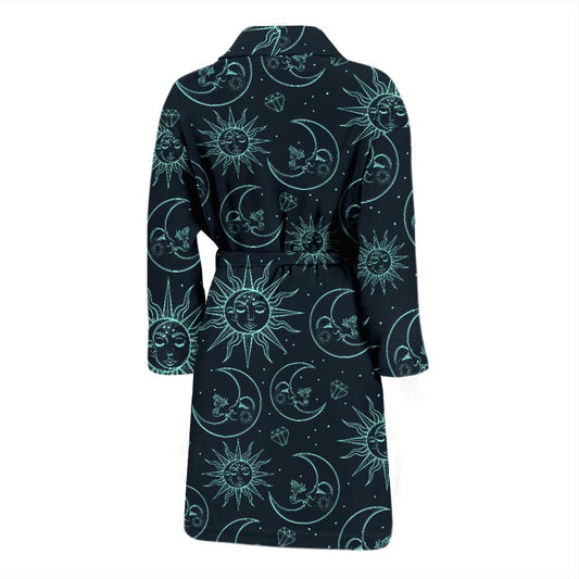Sun Moon Magic Design Themed Print Men Bath Robe-JTAMIGO.COM