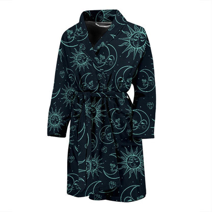 Sun Moon Magic Design Themed Print Men Bath Robe-JTAMIGO.COM