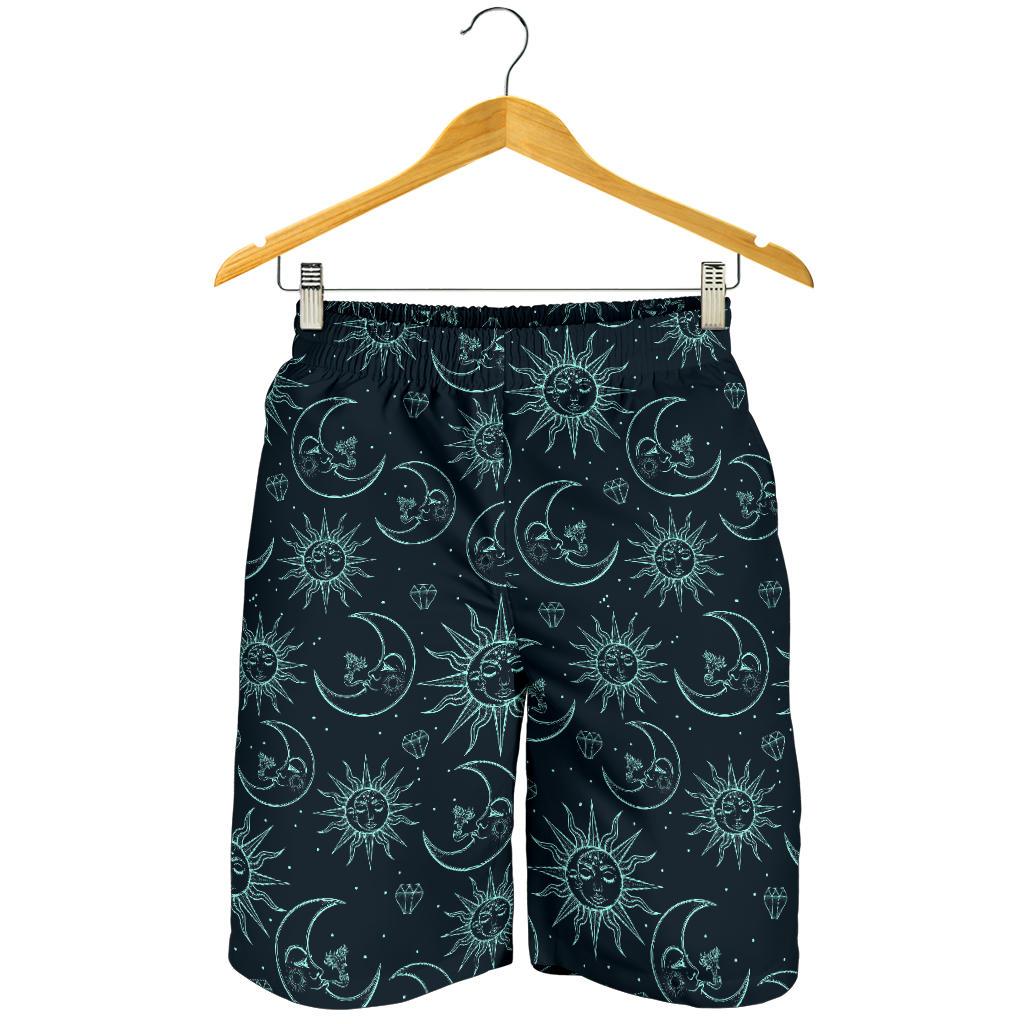 Sun Moon Magic Design Themed Print Mens Shorts-JTAMIGO.COM