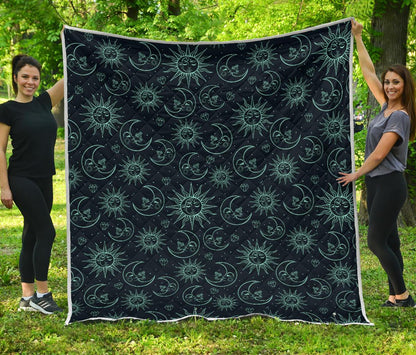 Sun Moon Magic Design Themed Print Premium Quilt-JTAMIGO.COM