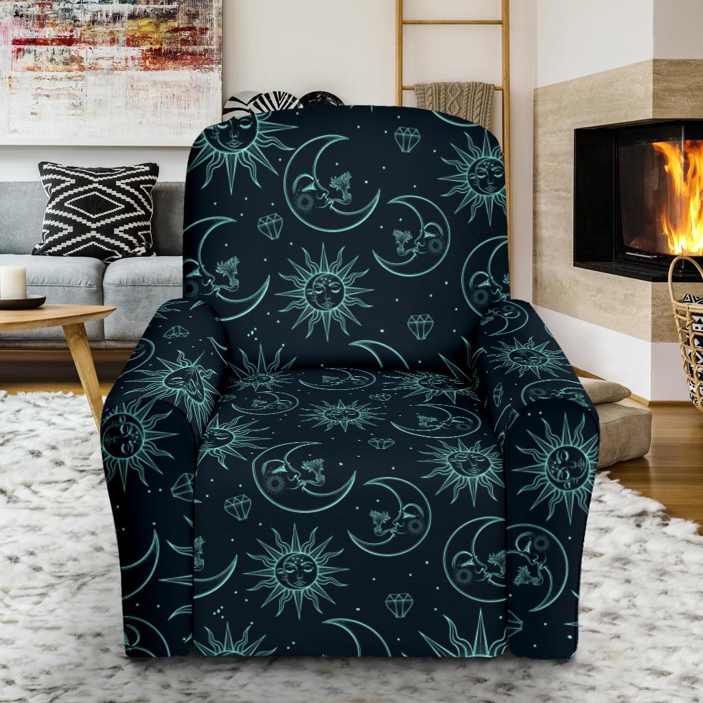 Sun Moon Magic Design Themed Print Single Sofa Slipcover -JTAMIGO.COM