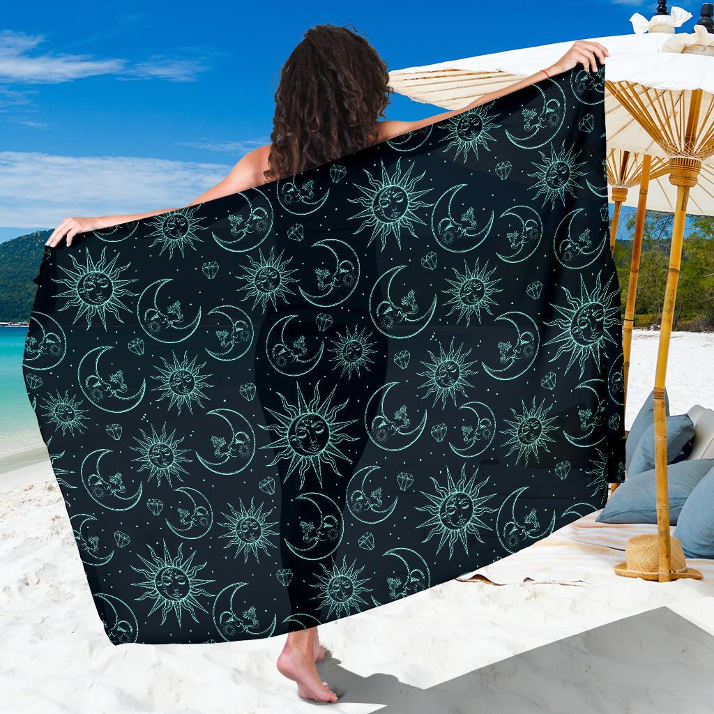 Sun Moon Magic Design Themed Print Sarong Pareo Wrap
