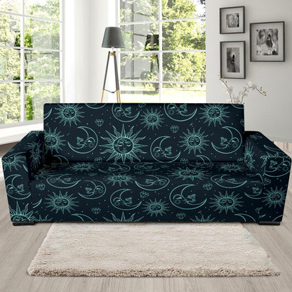 Sun Moon Magic Design Themed Print Sofa Slipcover-JTAMIGO.COM