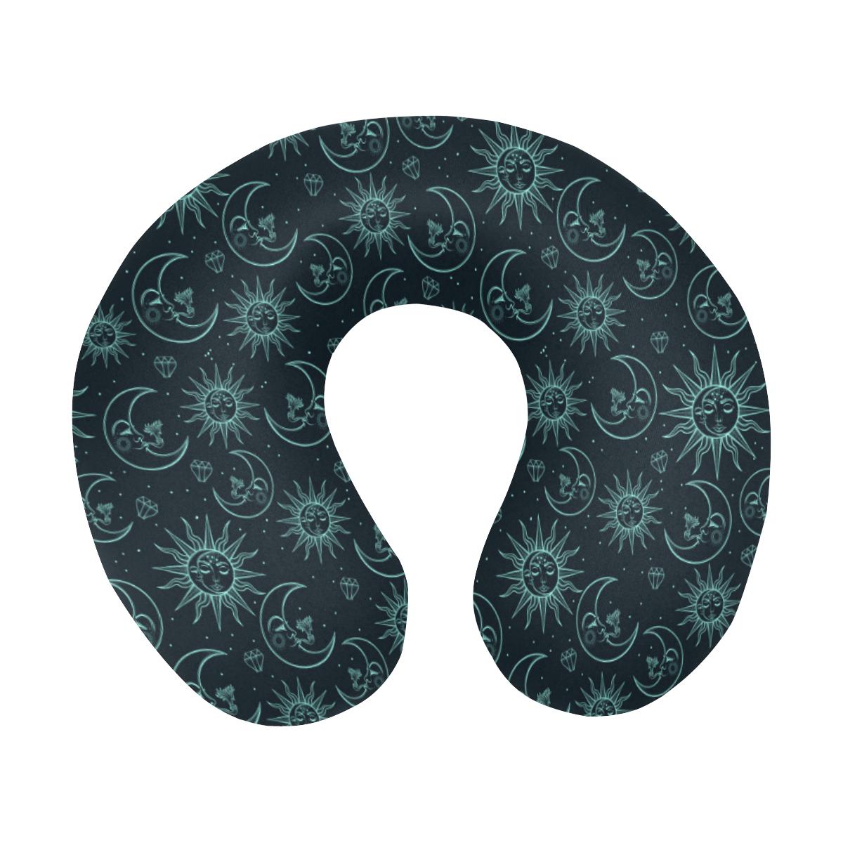 Sun Moon Magic Design Themed Print U-Shaped Travel Neck Pillow-JTAMIGO.COM