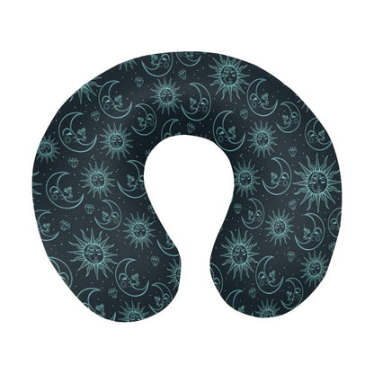 Sun Moon Magic Design Themed Print U-Shaped Travel Neck Pillow-JTAMIGO.COM