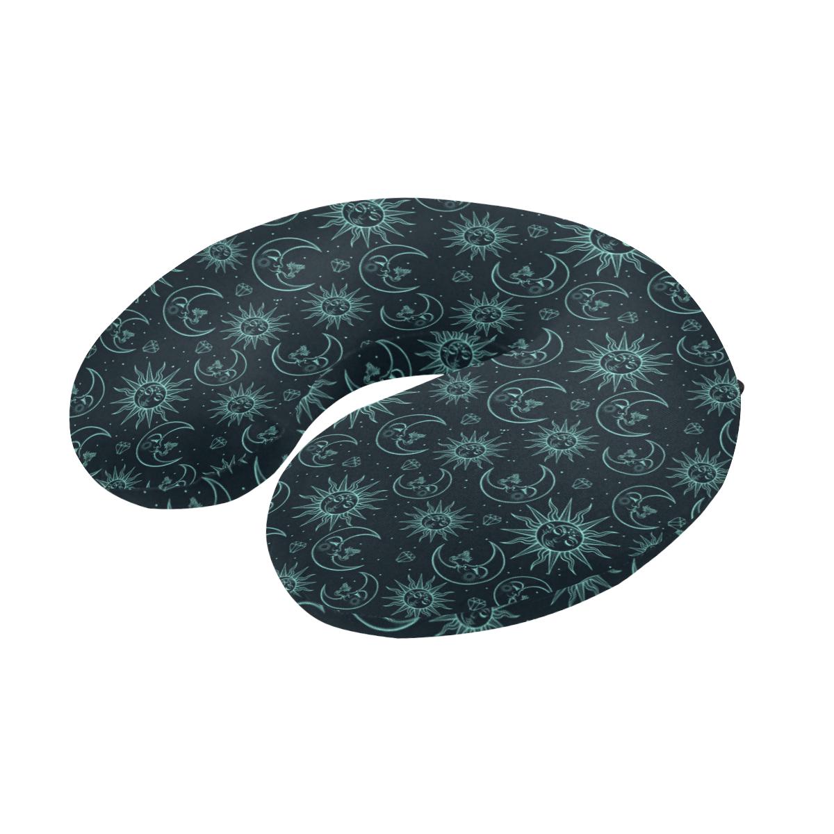 Sun Moon Magic Design Themed Print U-Shaped Travel Neck Pillow-JTAMIGO.COM
