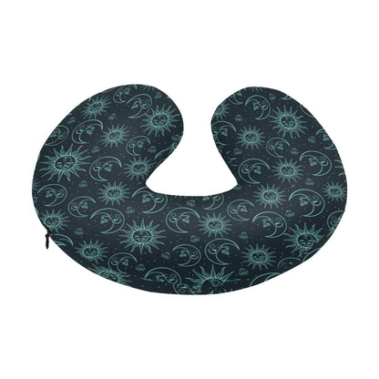 Sun Moon Magic Design Themed Print U-Shaped Travel Neck Pillow-JTAMIGO.COM