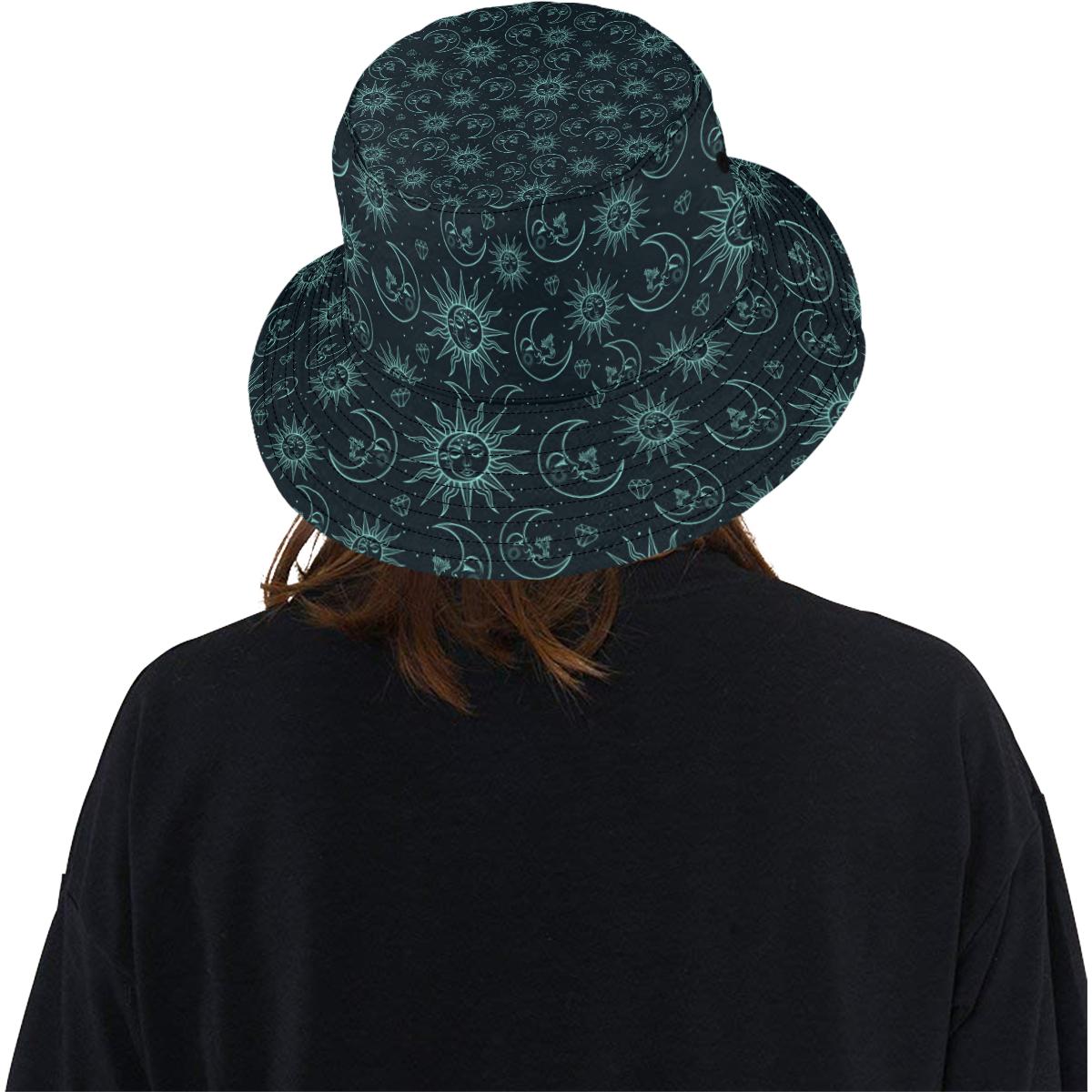 Sun Moon Magic Design Themed Print Unisex Bucket Hat