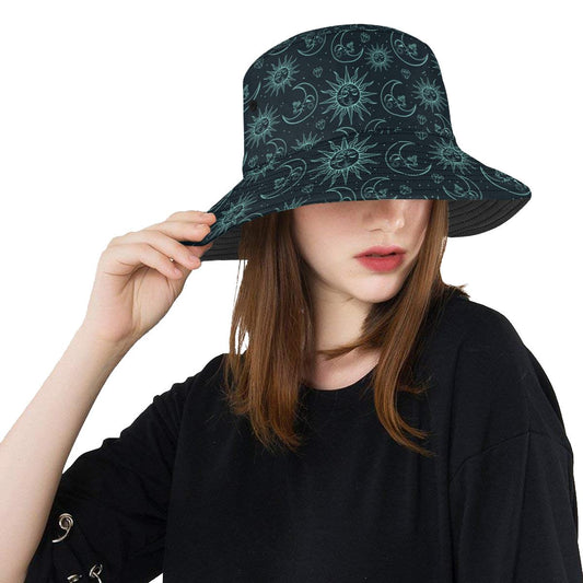 Sun Moon Magic Design Themed Print Unisex Bucket Hat