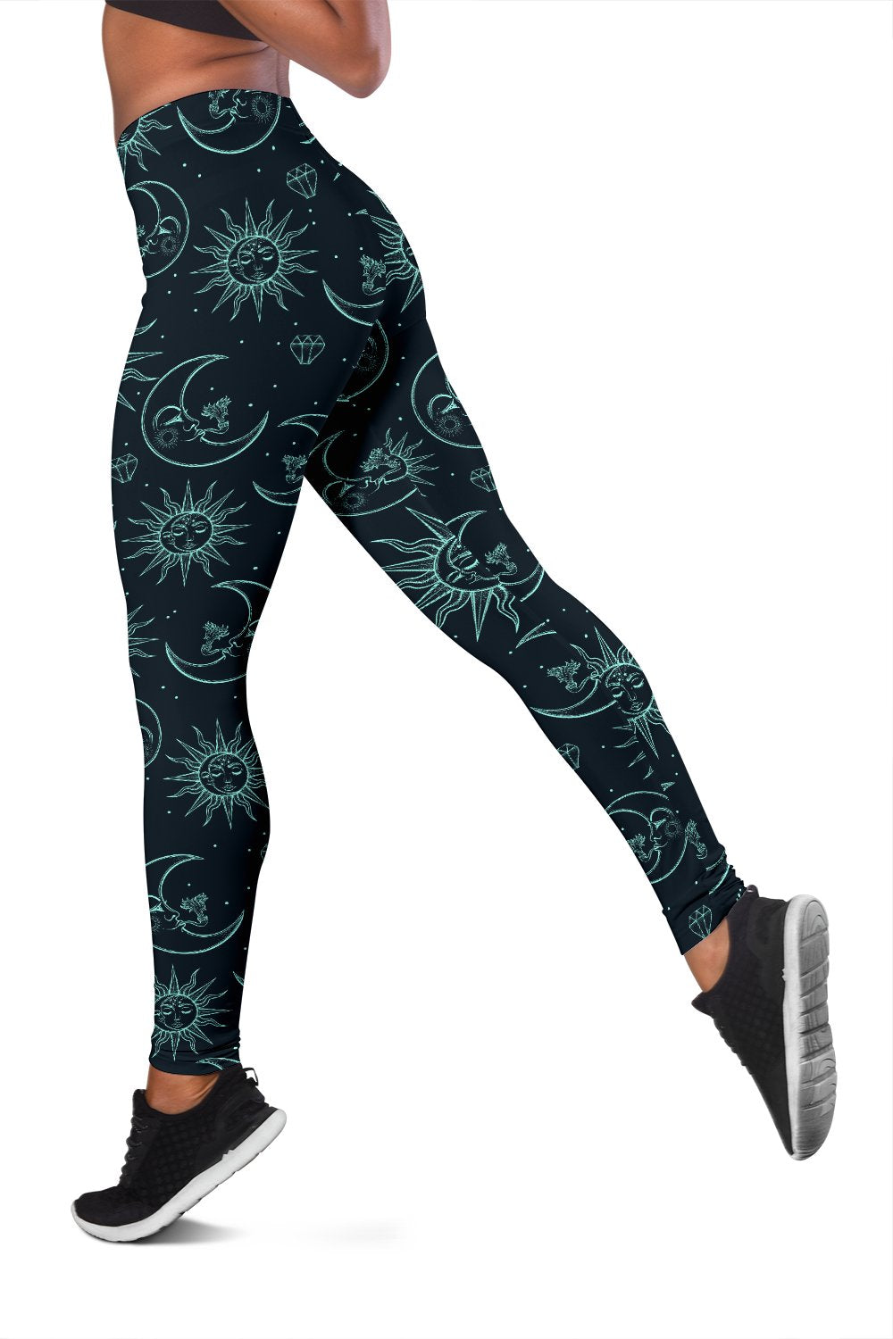 Sun Moon Magic Design Themed Print Women Leggings