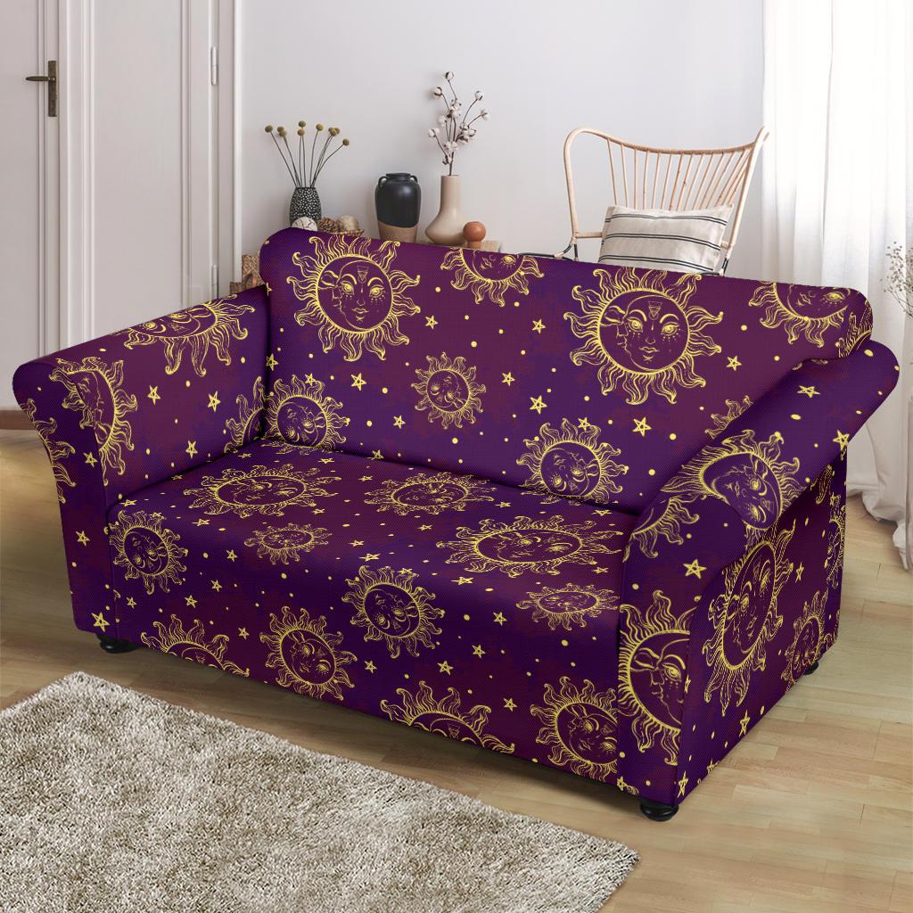 Sun Moon Star Design Themed Print Loveseat Slipcover-JTAMIGO.COM