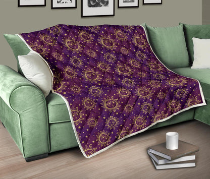 Sun Moon Star Design Themed Print Premium Quilt-JTAMIGO.COM