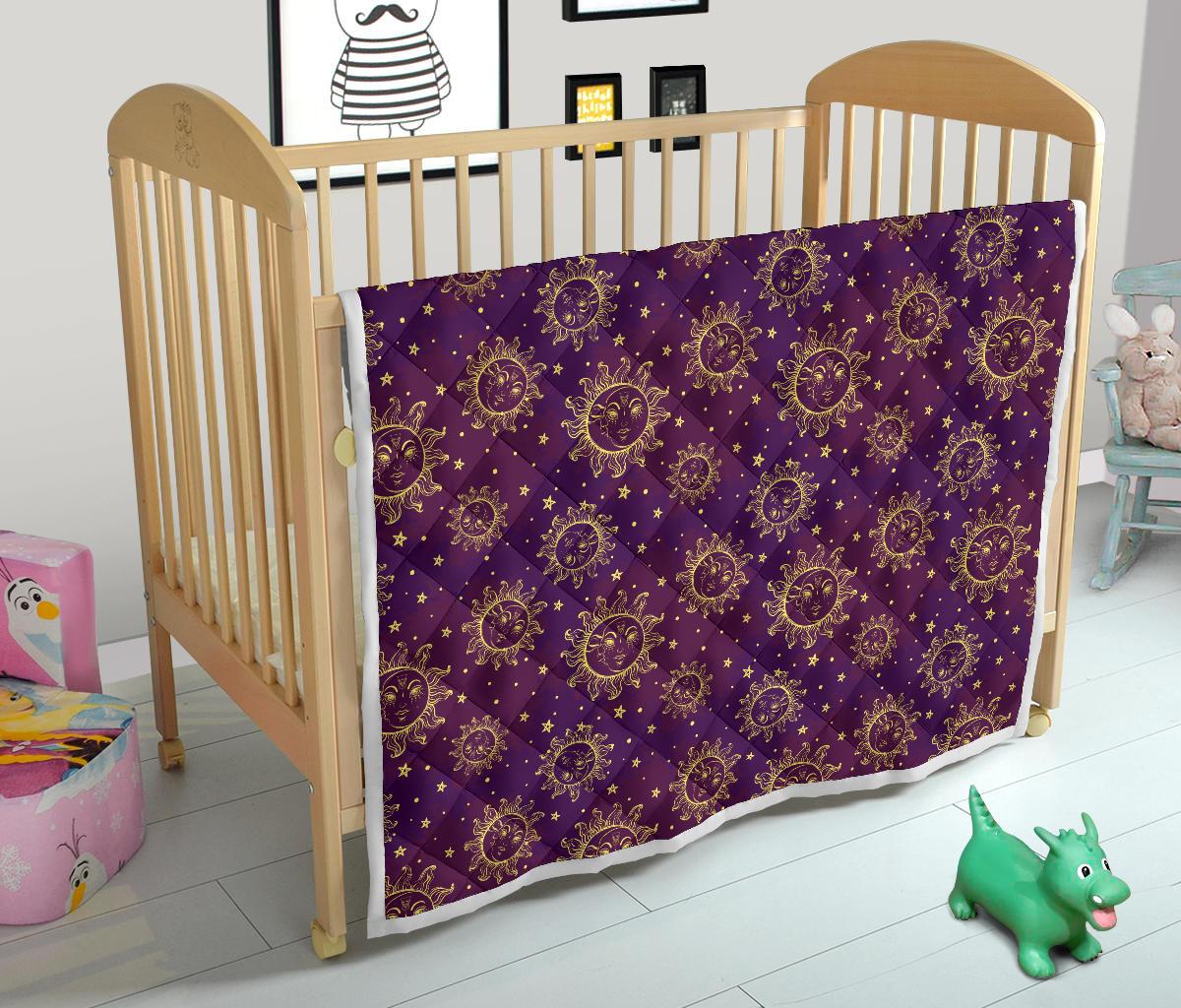 Sun Moon Star Design Themed Print Premium Quilt-JTAMIGO.COM