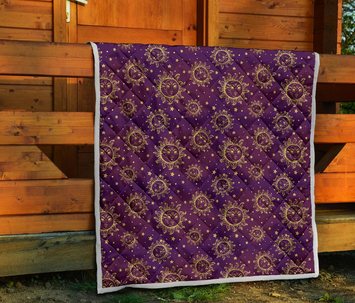 Sun Moon Star Design Themed Print Premium Quilt-JTAMIGO.COM