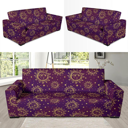 Sun Moon Star Design Themed Print Sofa Slipcover-JTAMIGO.COM