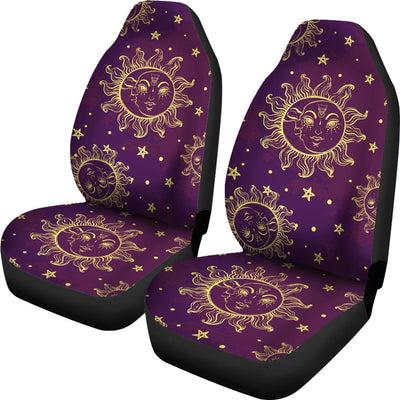 Sun Moon Star Design Themed Print Universal Fit Car Seat Covers