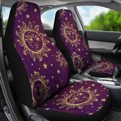 Sun Moon Star Design Themed Print Universal Fit Car Seat Covers