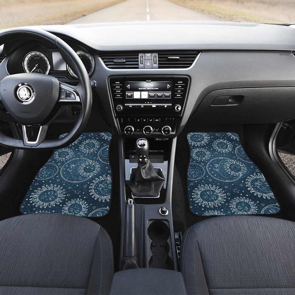 Sun Moon Tattoo Design Themed Print Car Floor Mats