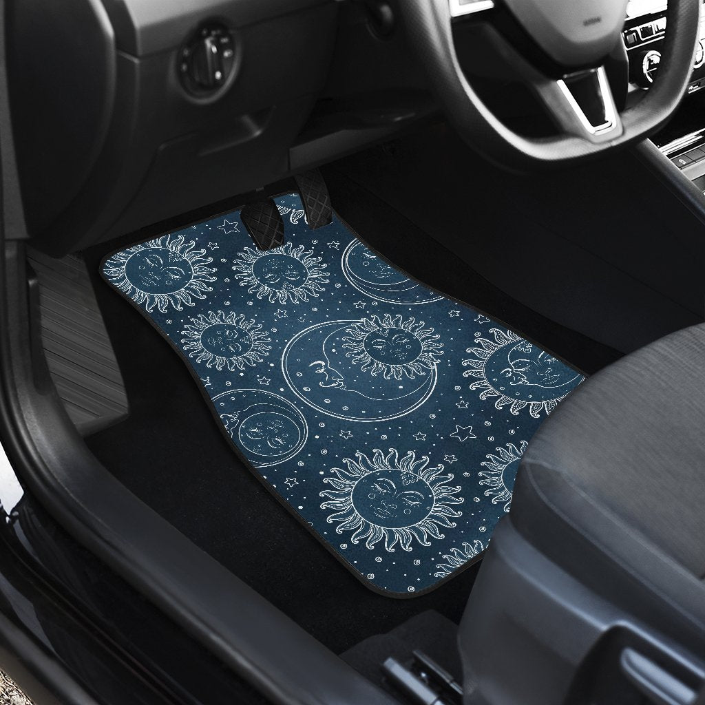 Sun Moon Tattoo Design Themed Print Car Floor Mats