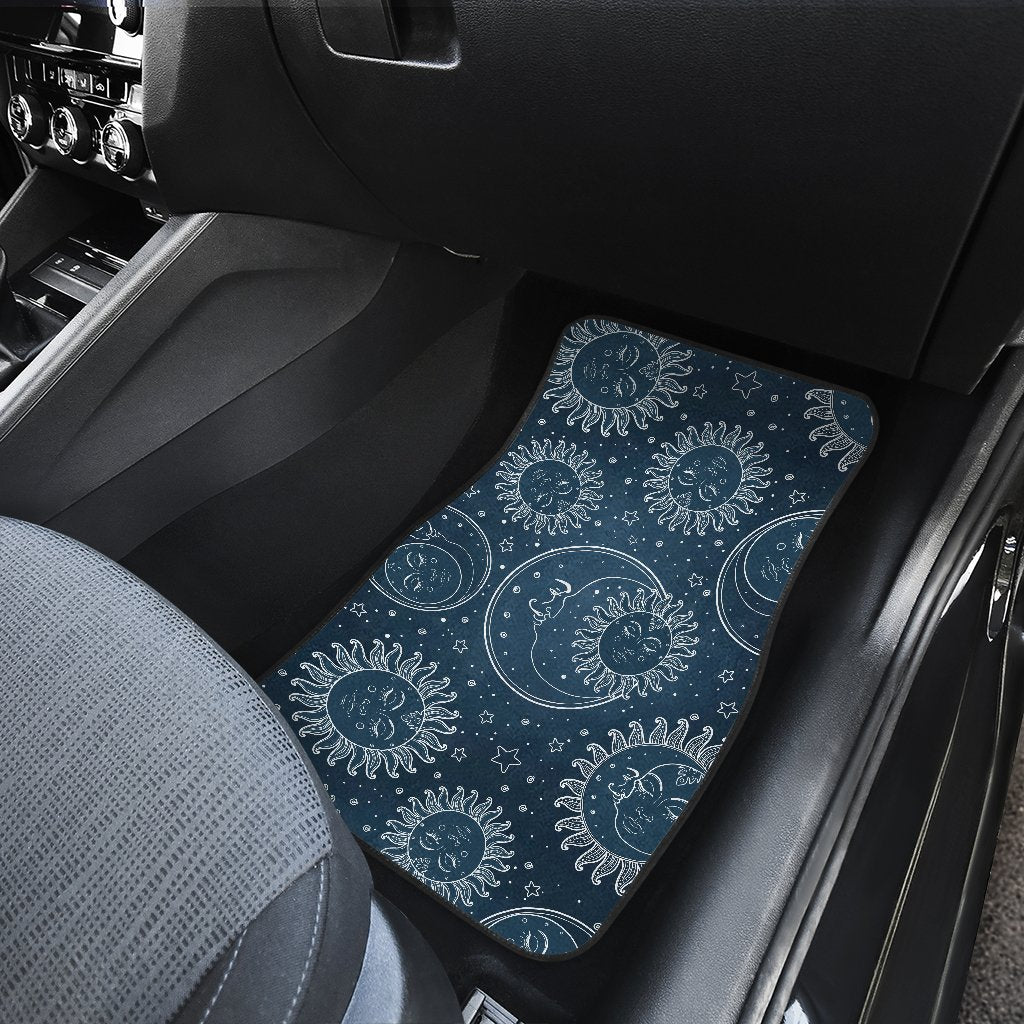 Sun Moon Tattoo Design Themed Print Car Floor Mats