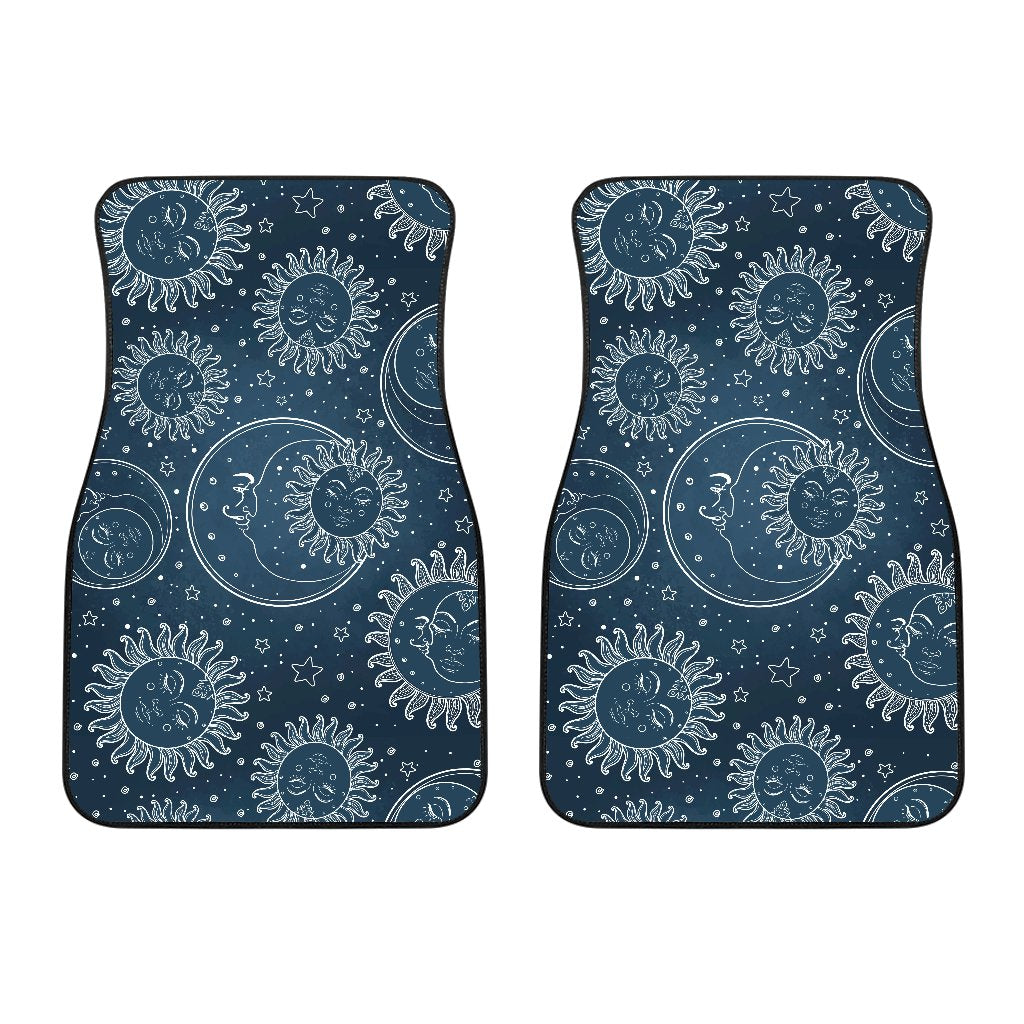 Sun Moon Tattoo Design Themed Print Car Floor Mats