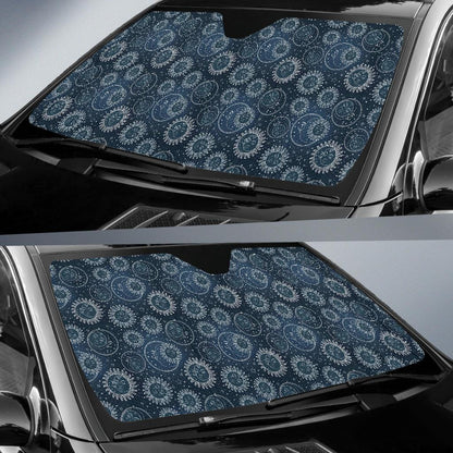 Sun Moon Tattoo Design Themed Print Car Sun Shade For Windshield