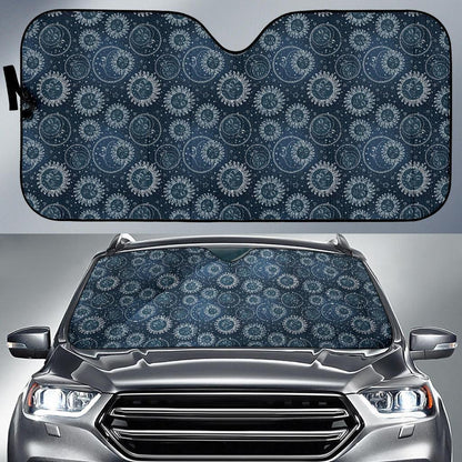 Sun Moon Tattoo Design Themed Print Car Sun Shade For Windshield