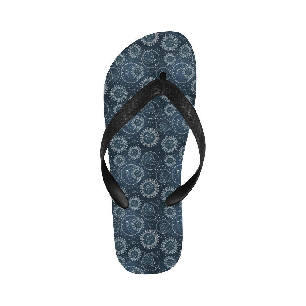 Sun Moon Tattoo Design Themed Print Flip Flops-JTAMIGO.COM