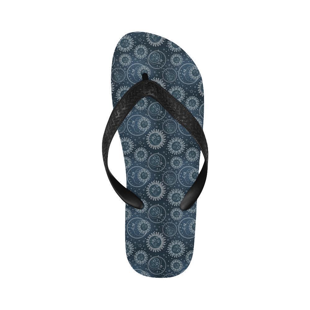 Sun Moon Tattoo Design Themed Print Flip Flops-JTAMIGO.COM