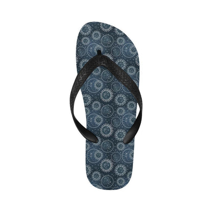 Sun Moon Tattoo Design Themed Print Flip Flops-JTAMIGO.COM