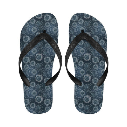 Sun Moon Tattoo Design Themed Print Flip Flops-JTAMIGO.COM