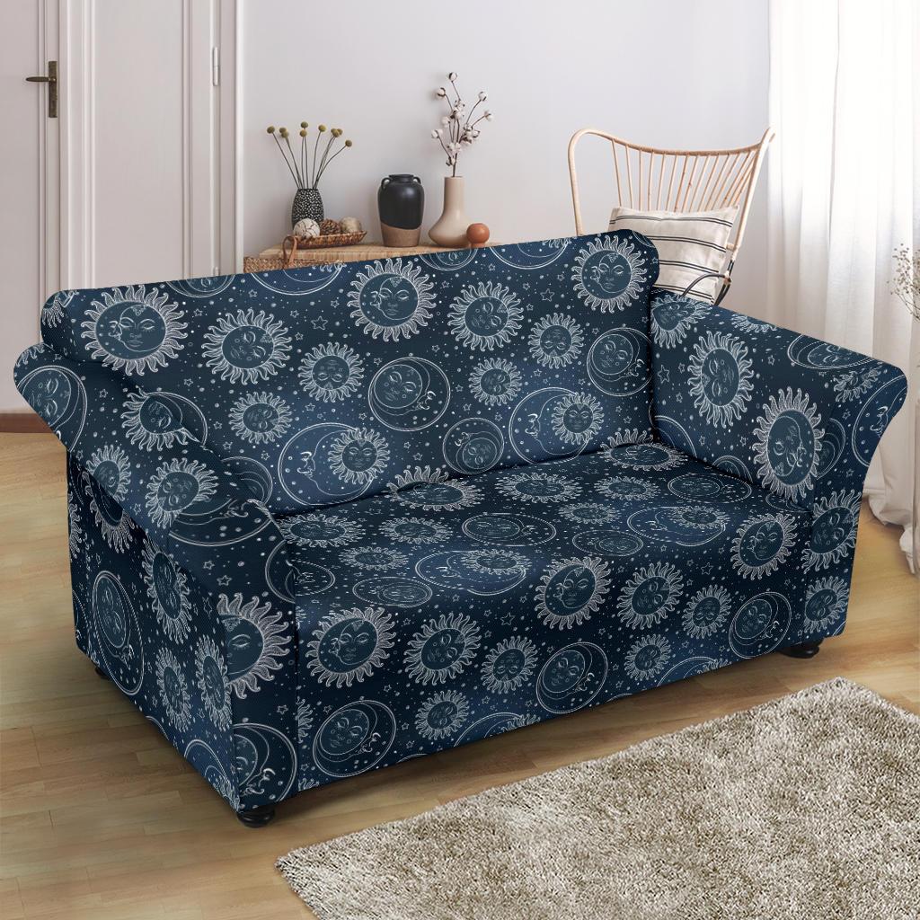 Sun Moon Tattoo Design Themed Print Loveseat Slipcover-JTAMIGO.COM