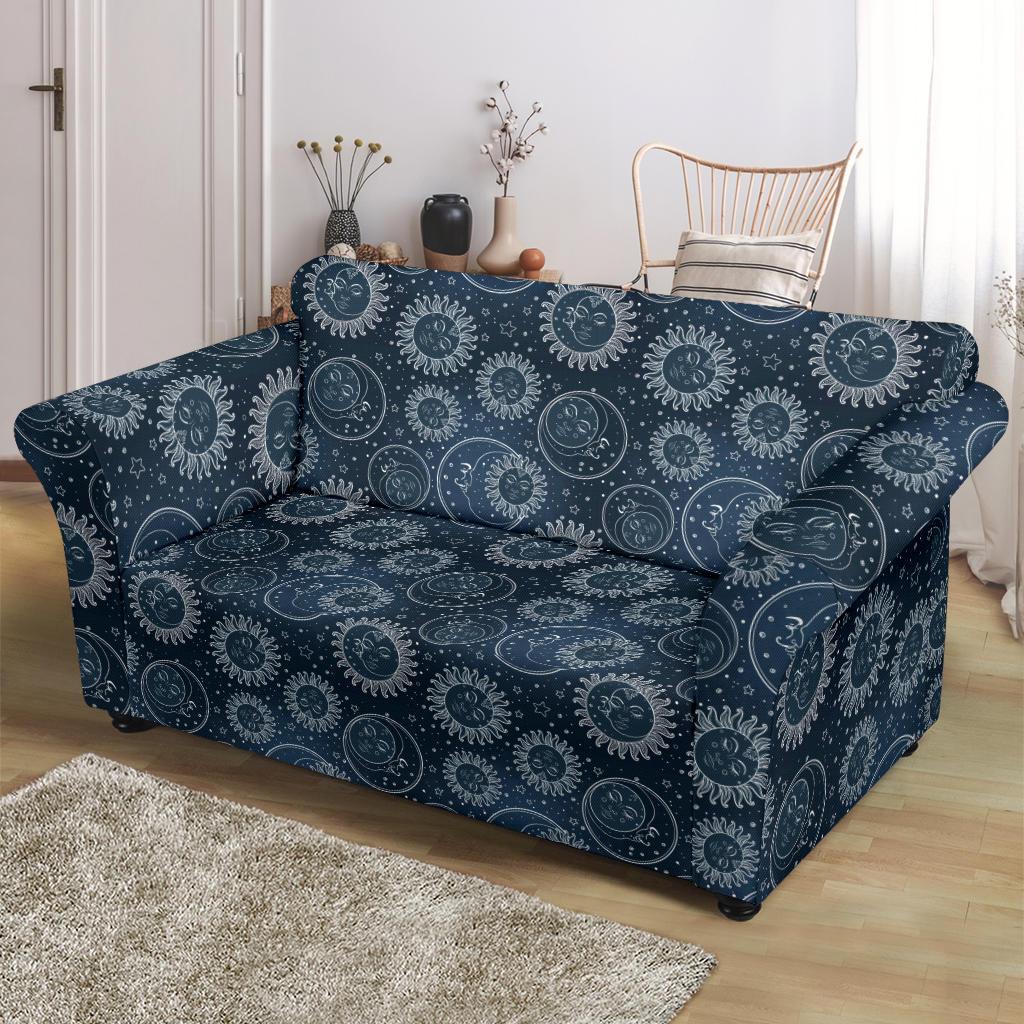 Sun Moon Tattoo Design Themed Print Loveseat Slipcover-JTAMIGO.COM