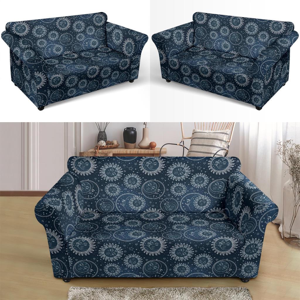 Sun Moon Tattoo Design Themed Print Loveseat Slipcover-JTAMIGO.COM