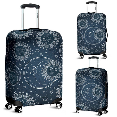 Sun Moon Tattoo Design Themed Print Luggage Cover Protector