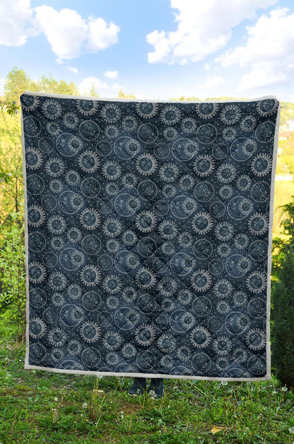 Sun Moon Tattoo Design Themed Print Premium Quilt-JTAMIGO.COM