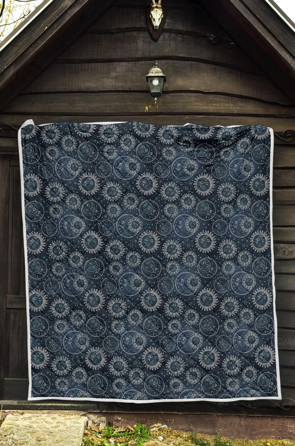 Sun Moon Tattoo Design Themed Print Premium Quilt-JTAMIGO.COM