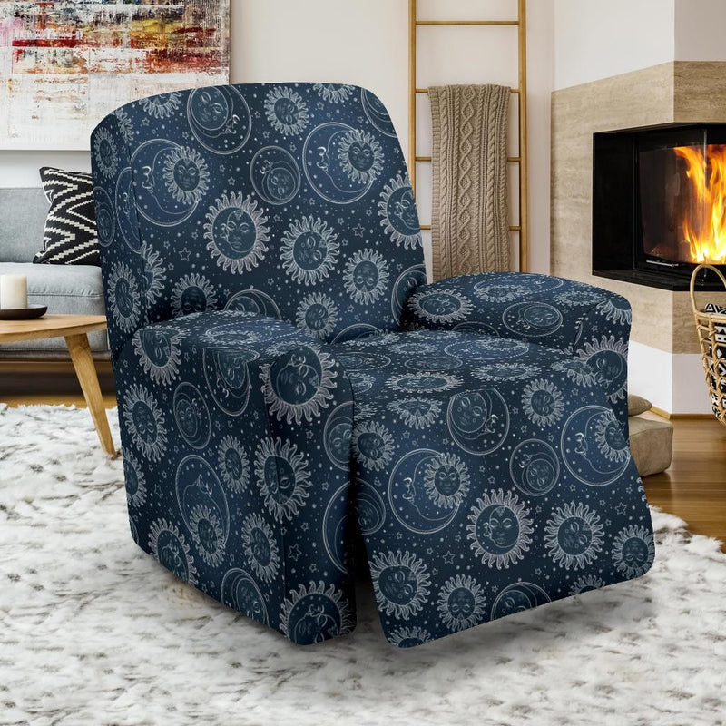 Sun Moon Tattoo Design Themed Print Recliner Slipcover-JTAMIGO.COM