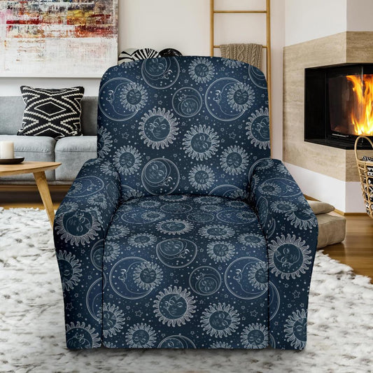 Sun Moon Tattoo Design Themed Print Single Sofa Slipcover -JTAMIGO.COM