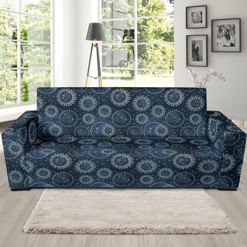 Sun Moon Tattoo Design Themed Print Sofa Slipcover-JTAMIGO.COM