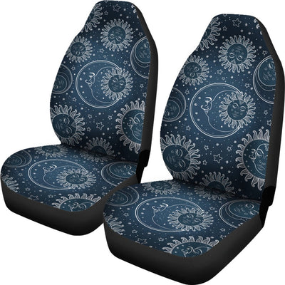 Sun Moon Tattoo Design Themed Print Universal Fit Car Seat Covers